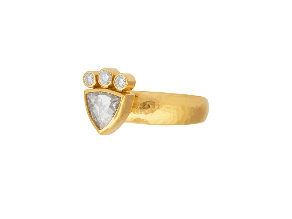 GURHAN, GURHAN Elements Gold Stone Cocktail Ring, 8x7mm Triangle, Diamond