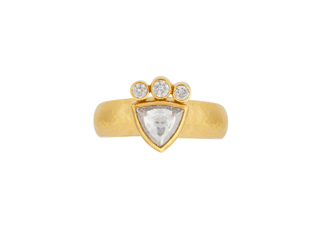 GURHAN, GURHAN Elements Gold Stone Cocktail Ring, 8x7mm Triangle, Diamond