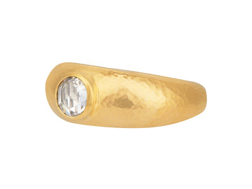 GURHAN, GURHAN Elements Gold Stone Cocktail Ring, 6mm Round, Wide Graduated Band, Diamond