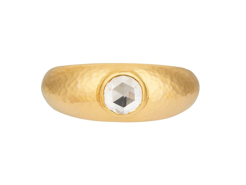 GURHAN, GURHAN Elements Gold Stone Cocktail Ring, 6mm Round, Wide Graduated Band, Diamond