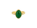GURHAN, GURHAN Elements Gold Stone Cocktail Ring, 12x8mm Amorphous Shape, Emerald and Diamond