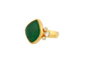 GURHAN, GURHAN Elements Gold Stone Cocktail Ring, 15mm Amorphous Shape, Emerald and Diamond