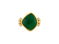 GURHAN, GURHAN Elements Gold Stone Cocktail Ring, 15mm Amorphous Shape, Emerald and Diamond