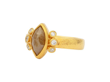 GURHAN, GURHAN Elements Gold Stone Cocktail Ring, 12x6mm Marquise, Diamond