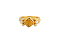 GURHAN, GURHAN Elements Gold Stone Cocktail Ring, 8mm Square, Sapphire and Diamond