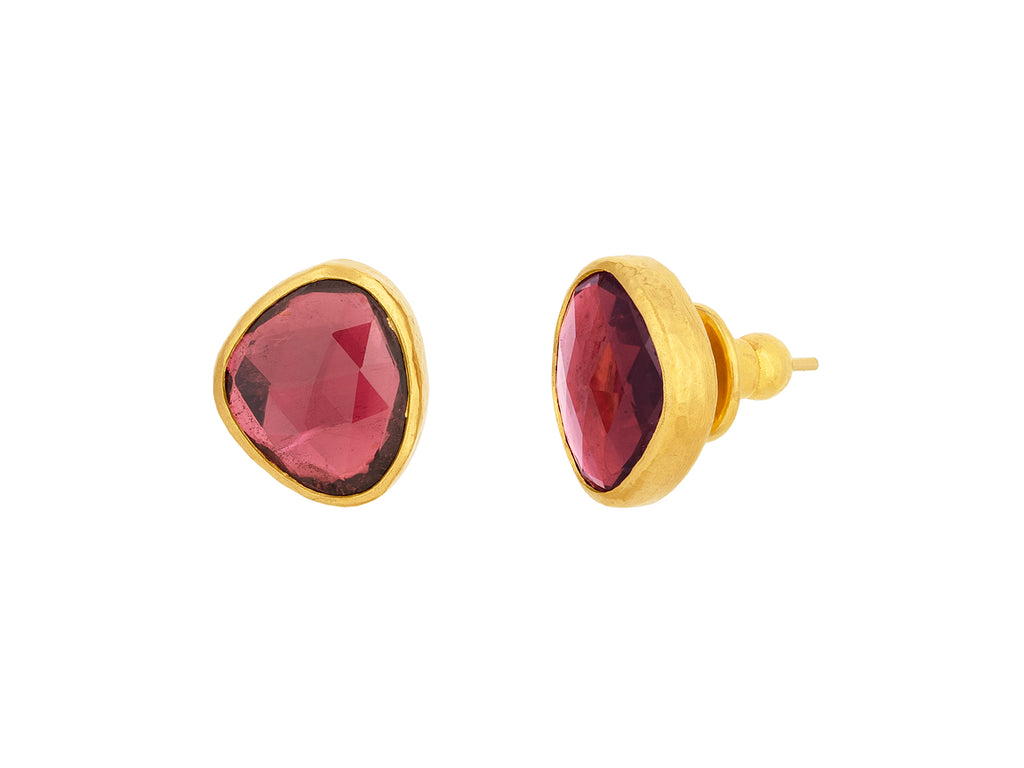 GURHAN, GURHAN Elements Gold Tourmaline Stud Earrings, 14x12mm Amorphous