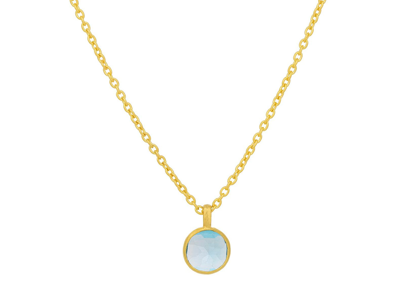 GURHAN, GURHAN Elements Gold Topaz Pendant Necklace, 8mm Round