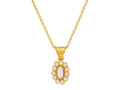 GURHAN, GURHAN Elements Gold Pendant Necklace, 8x4mm Center Oval in Cluster Frame, Diamond