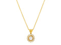 GURHAN, GURHAN Elements Gold Pendant Necklace, 8x7mm Oval set in Diamond Frame, Rosecut Diamond
