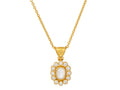 GURHAN, GURHAN Elements Gold Pendant Necklace, 7x6mm Center Oval in Cluster Frame, Diamond