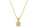 GURHAN, GURHAN Elements Gold Pendant Necklace, 7x5mm Oval in Diamond Frame, Old Cut Diamond