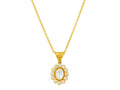 GURHAN, GURHAN Elements Gold Pendant Necklace, 8x6mm Oval set in Diamond Frame, Rosecut Diamond