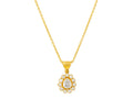 GURHAN, GURHAN Elements Gold Pendant Necklace, 7x6mm Teardrop set in Diamond Frame, Old Cut Diamond