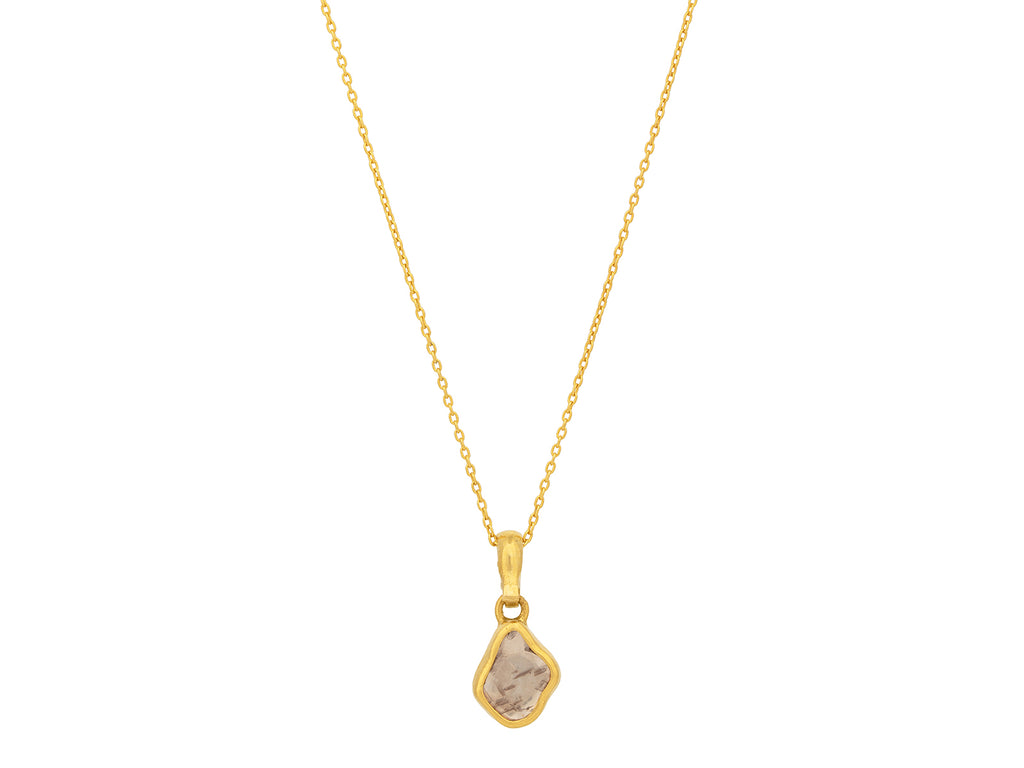 GURHAN, GURHAN Elements Gold Diamond Pendant Necklace, 10x8mm Amorphous Slice