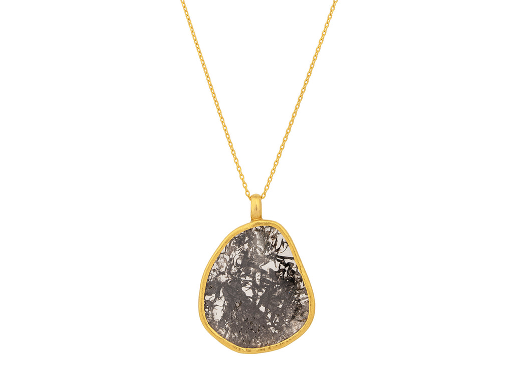 GURHAN, GURHAN Elements Gold Diamond Pendant Necklace, Amorphous Slice