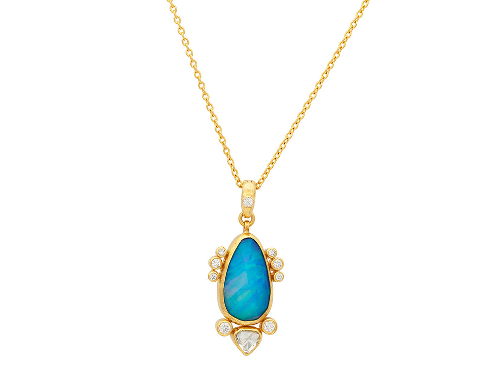 GURHAN, GURHAN Elements Gold Opal Pendant Necklace, 20x11mm Amorphous