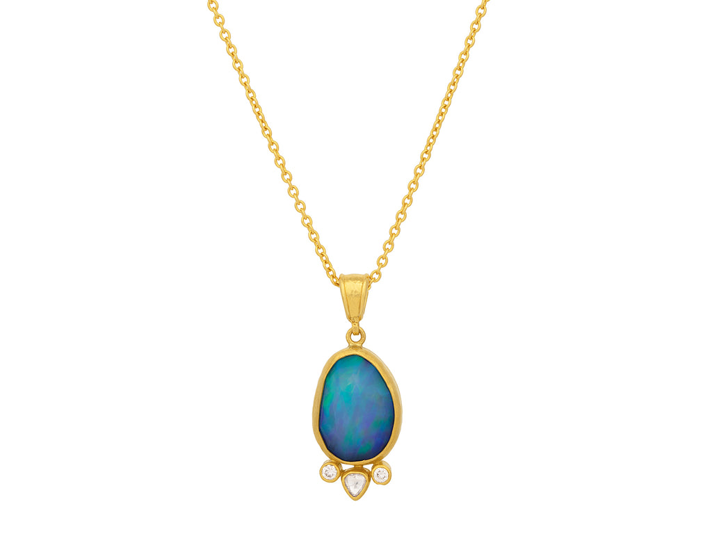 GURHAN, GURHAN Elements Gold Opal Pendant Necklace, 17x13mm Amorphous