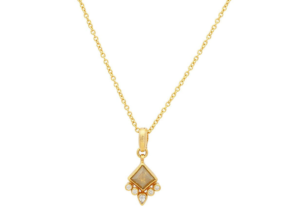 GURHAN, GURHAN Elements Gold Pendant Necklace, 9mm Kite Shape, Diamond