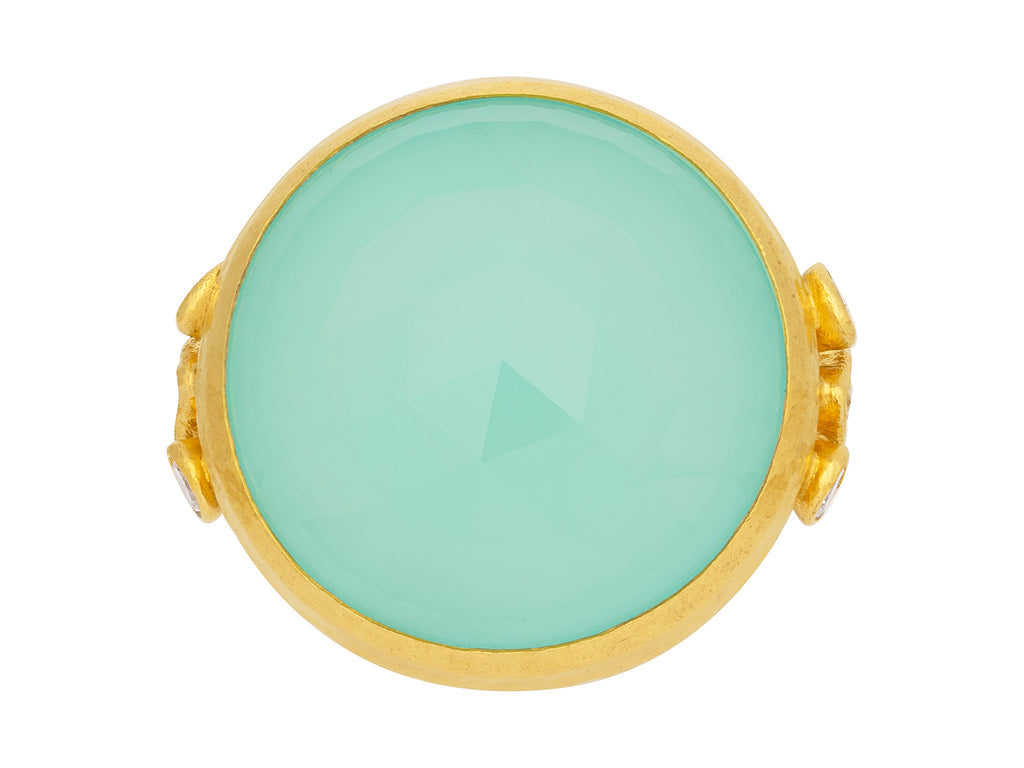 GURHAN, GURHAN Elements Gold Chalcedony Cocktail Ring, 25mm Round Stone