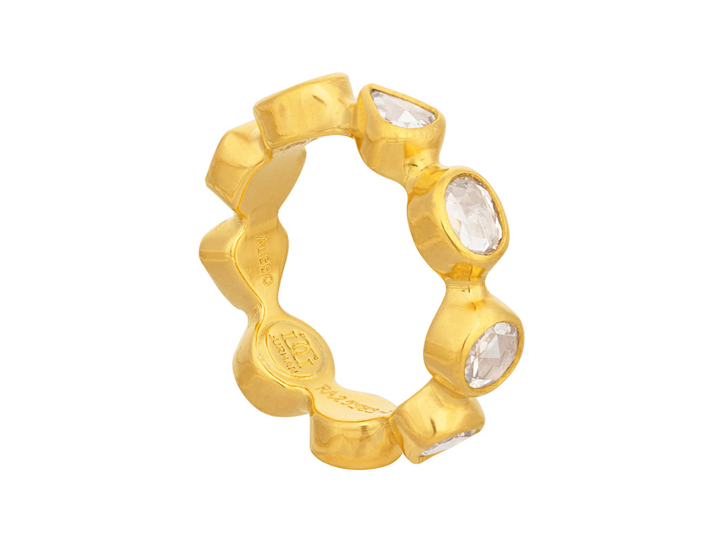 GURHAN, GURHAN Elements Gold Diamond Band Ring, Mixed Shaped Rosecut Stones