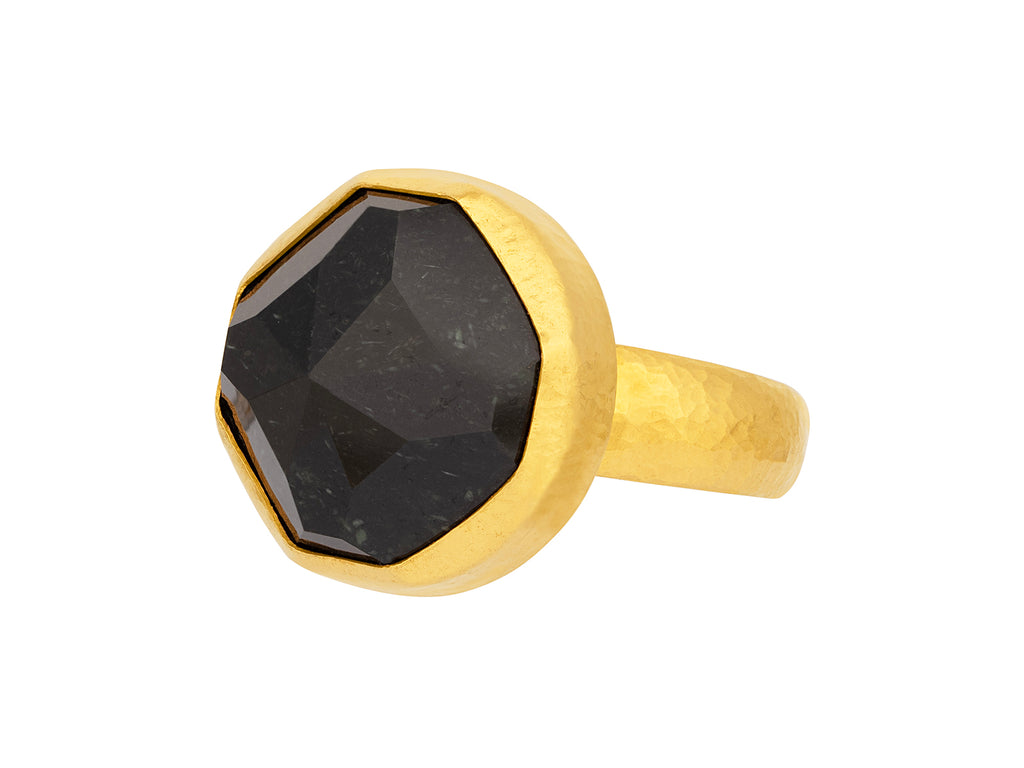 GURHAN, GURHAN Elements Gold Jade Cocktail Ring, 17mm Octagon Stone