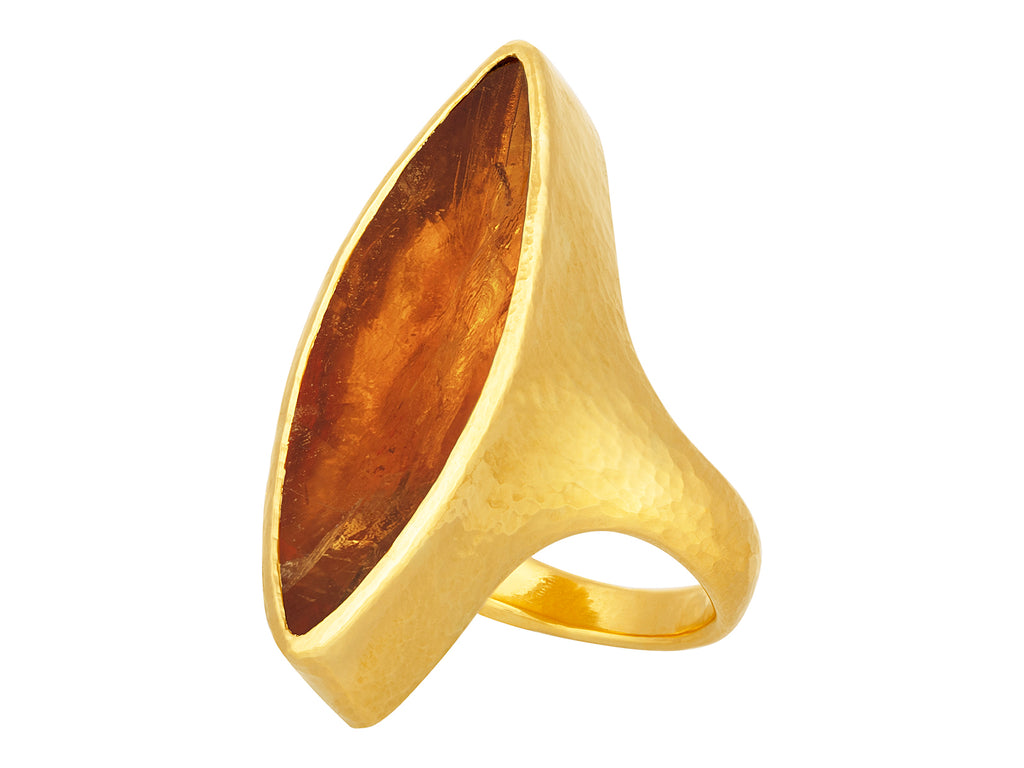 GURHAN, GURHAN Elements Gold Citrine Cocktail Ring, 32x10mm Marquise