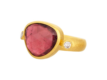 GURHAN, GURHAN Elements Gold Tourmaline Cocktail Ring, 16x14mm Amorphous Stone