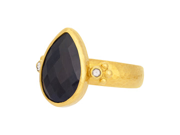 GURHAN, GURHAN Elements Gold Sapphire Cocktail Ring, 16x10mm Teardrop Stone