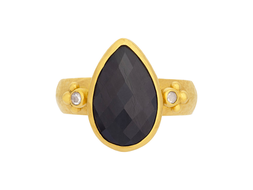 GURHAN, GURHAN Elements Gold Sapphire Cocktail Ring, 16x10mm Teardrop Stone