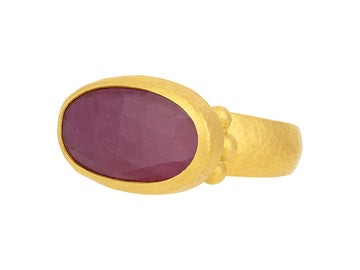 GURHAN, GURHAN Elements Gold Ruby Cocktail Ring, 22x11mm Oval Rosecut