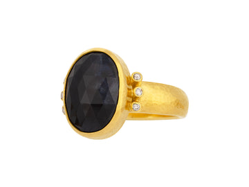 GURHAN, GURHAN Elements Gold Sapphire Cocktail Ring, 16x12mm Oval Stone