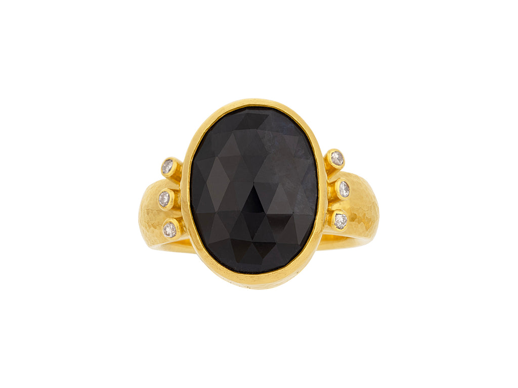 GURHAN, GURHAN Elements Gold Sapphire Cocktail Ring, 16x12mm Oval Stone