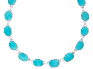 GURHAN, GURHAN Elements Sterling Silver Turquoise All Around Short Necklace, Mixed Amorphous Shapes, Gold Accents