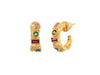 GURHAN, GURHAN Embrace Gold Post Hoop Earrings, 1/2" Round, Mixed Stones