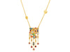 GURHAN, GURHAN Embrace Gold Pendant Necklace, Large with Drops, Mixed Stones