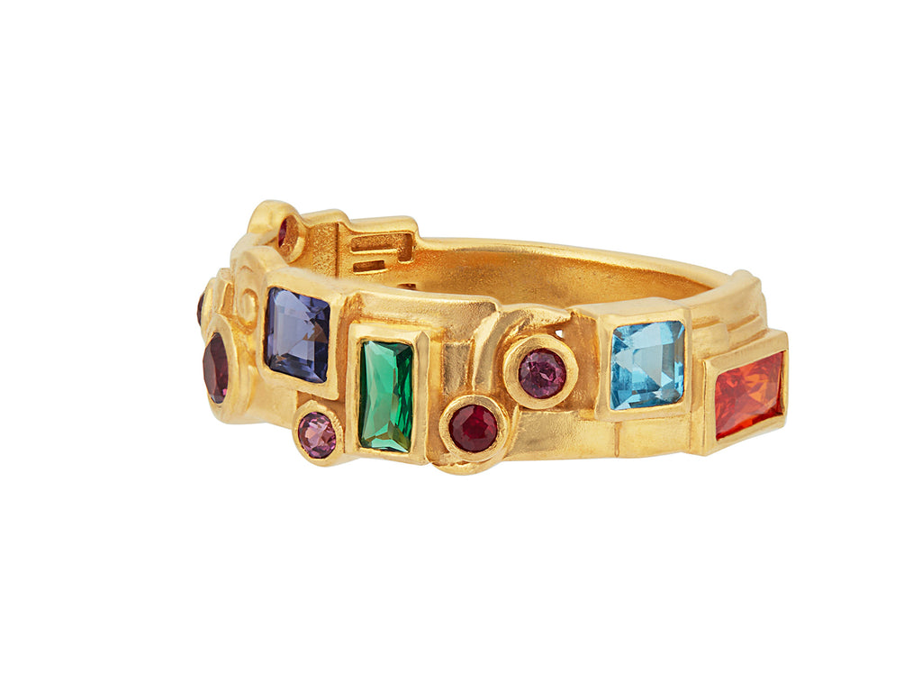 GURHAN, GURHAN Embrace Gold Mixed Stone Band Ring, 7mm Wide