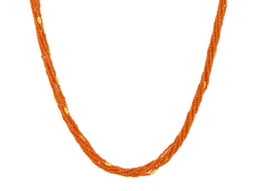 GURHAN, GURHAN Flurries Gold Coral Beaded Long Necklace, 7-Strand with Double "S" Clasp