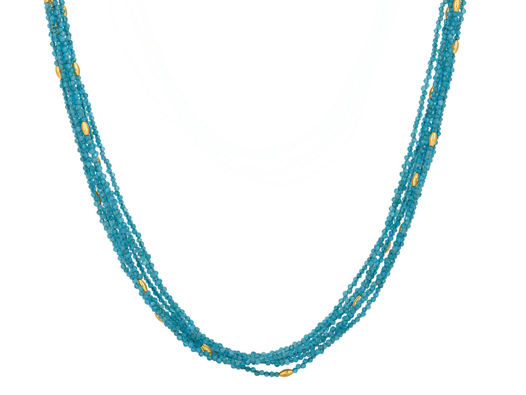 GURHAN, GURHAN Flurries Gold Apatite Beaded Long Necklace, 7-Strand with Double "S" Clasp