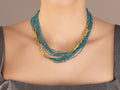 GURHAN, GURHAN Flurries Gold Beaded Long Necklace, 7-Strand with Double "S" Clasp, Apatite