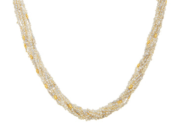 GURHAN, GURHAN Flurries Gold Pearl Beaded Long Necklace, 9-Strand with Double "S" Clasp