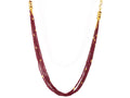 GURHAN, GURHAN Flurries Gold Beaded Long Necklace, 7-Strand with Double "S" Clasp, Ruby