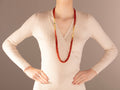 GURHAN, GURHAN Flurries Gold Multi-Strand Long Necklace, 7-Strand with Double "S" Clasp, Carnelian