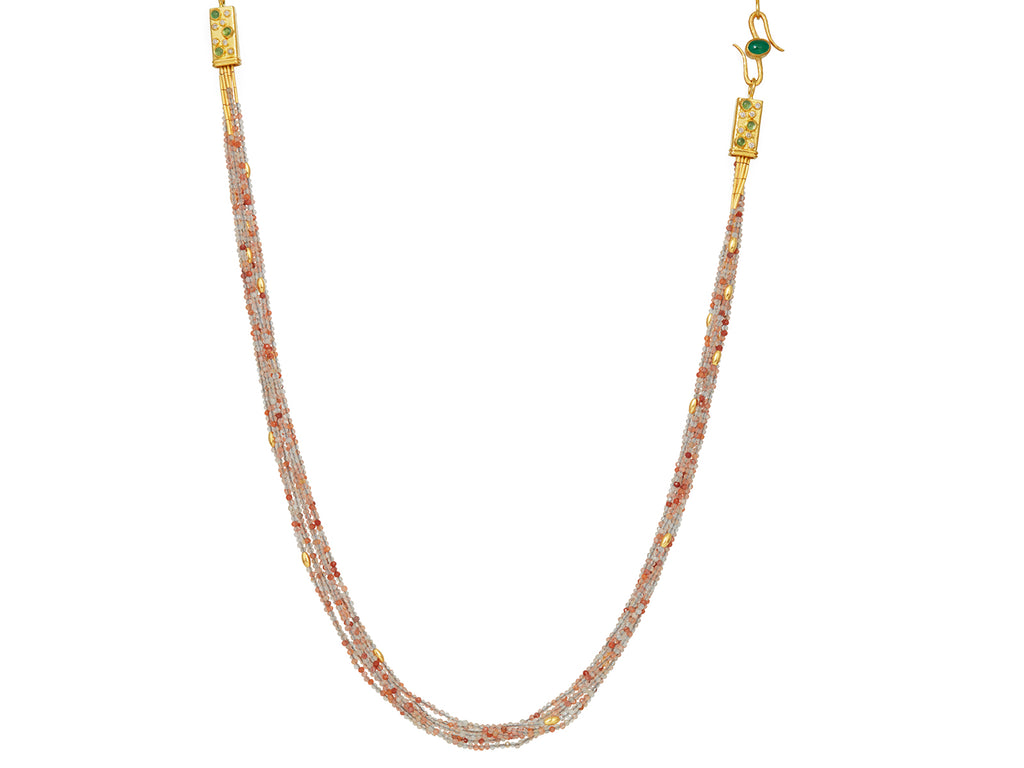 GURHAN, GURHAN Flurries Gold Multi-Strand Long Necklace, 7-Strand with Double "S" Clasp, Moonstone