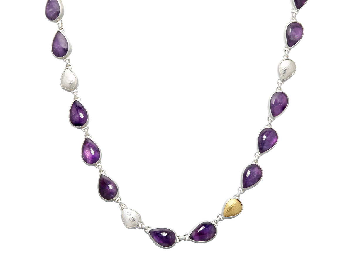GURHAN, GURHAN Galapagos Sterling Silver All Around Necklace, Amethyst, Gold Accents