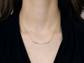 GURHAN, GURHAN Geo Gold Bar Short Necklace, White Gold Centered Pave, Diamond