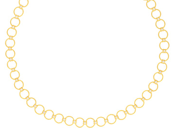 GURHAN, GURHAN Geo Gold Diamond Link Short Necklace, 8.5mm Round