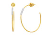 GURHAN, GURHAN Geo Gold Post Hoop Earrings, 1.5" Round, Diamond Pave