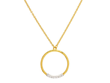 GURHAN, GURHAN Geo Gold Diamond Pave Pendant Necklace, 20mm Open Round