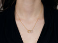 GURHAN, GURHAN Geo Gold Pendant Necklace, Double Interlock, Diamond Pave