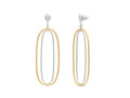 GURHAN, GURHAN Geo Sterling Silver Single Drop Earrings, Large Double Oval, Olive Top, No Stone, Gold Accents